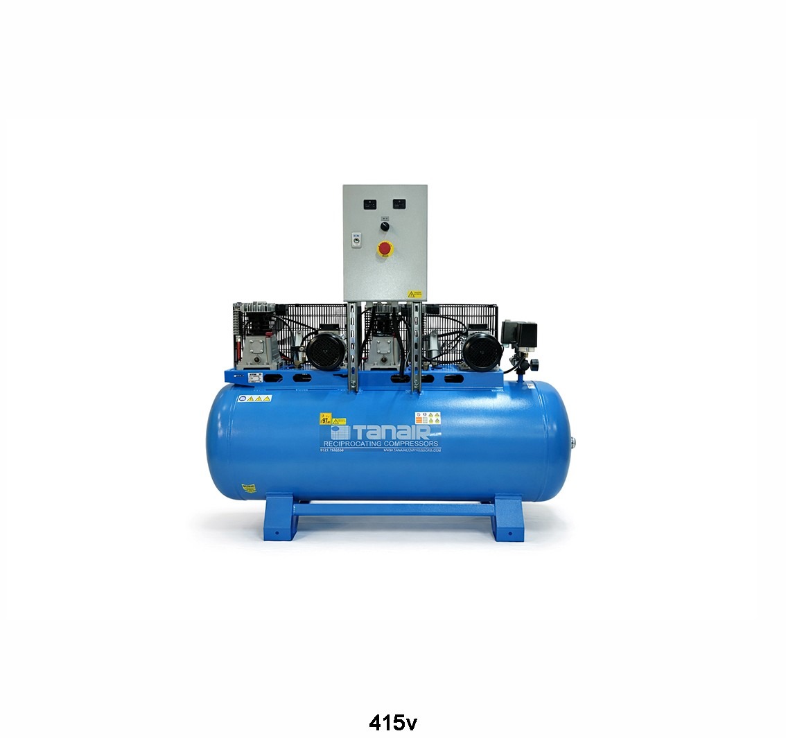 Tanair TAN-PCB 2.2/415/270L (415 Volts) ⏐  15 x 2 CFM 10 Bar Semi Duplex Air Compressor with 270 Litre Air Receiver