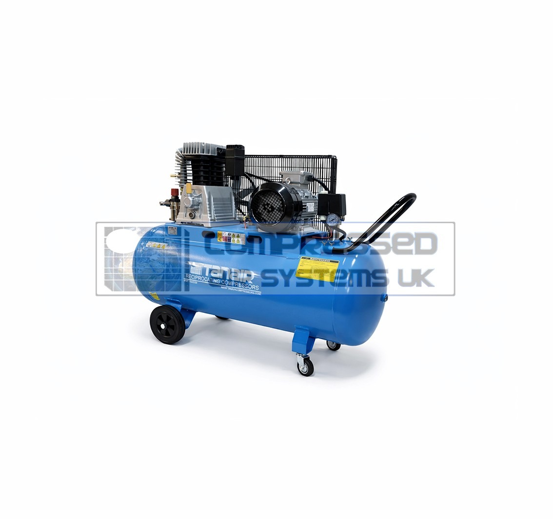 Tanair TAN-PCB 4/415/200L (415 Volts) ⏐ 21.3 CFM 10 Bar Heavy Duty Belt Driven Piston Compressor with 200 Litre Air Receiver