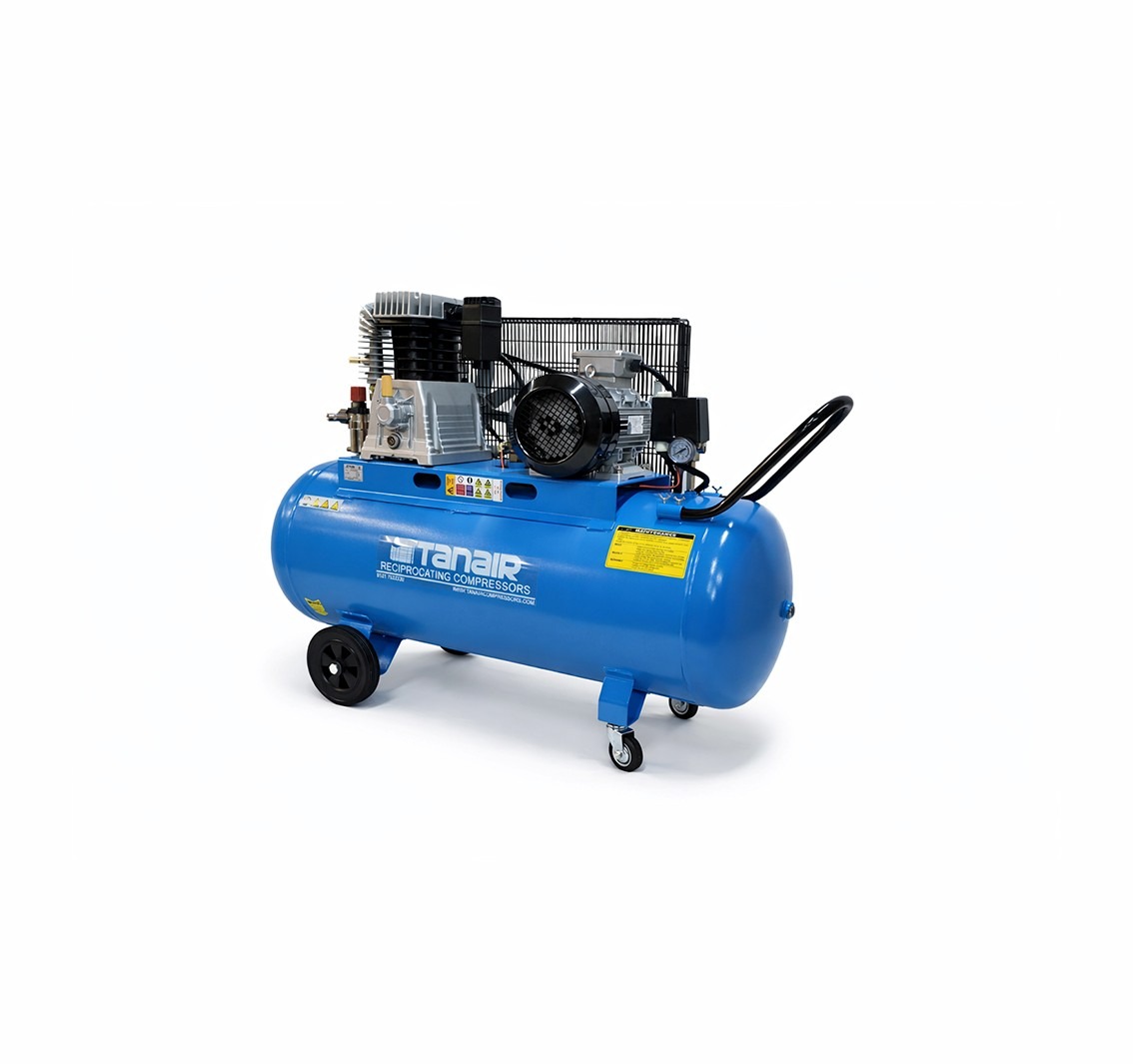 Tanair TAN-PCB 4/415/200L (415 Volts) ⏐ 21.3 CFM 10 Bar Heavy Duty Belt Driven Piston Compressor with 200 Litre Air Receiver