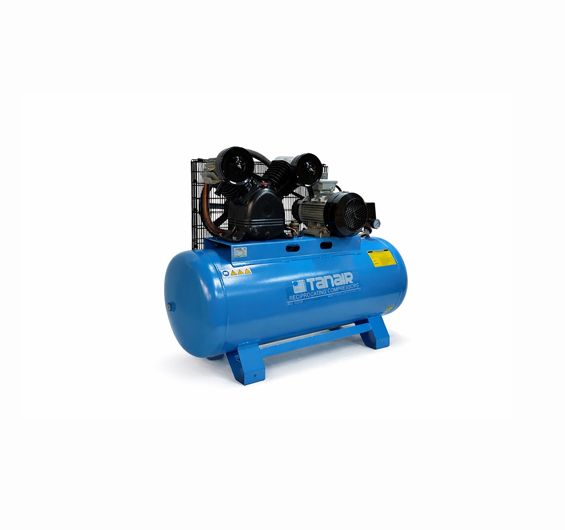 Tanair TAN-PCB 5.5/415/200L (415 Volts) ⏐  28.3 CFM 10 Bar Heavy Duty Piston Air Compressor with 200 Litre Air Receiver