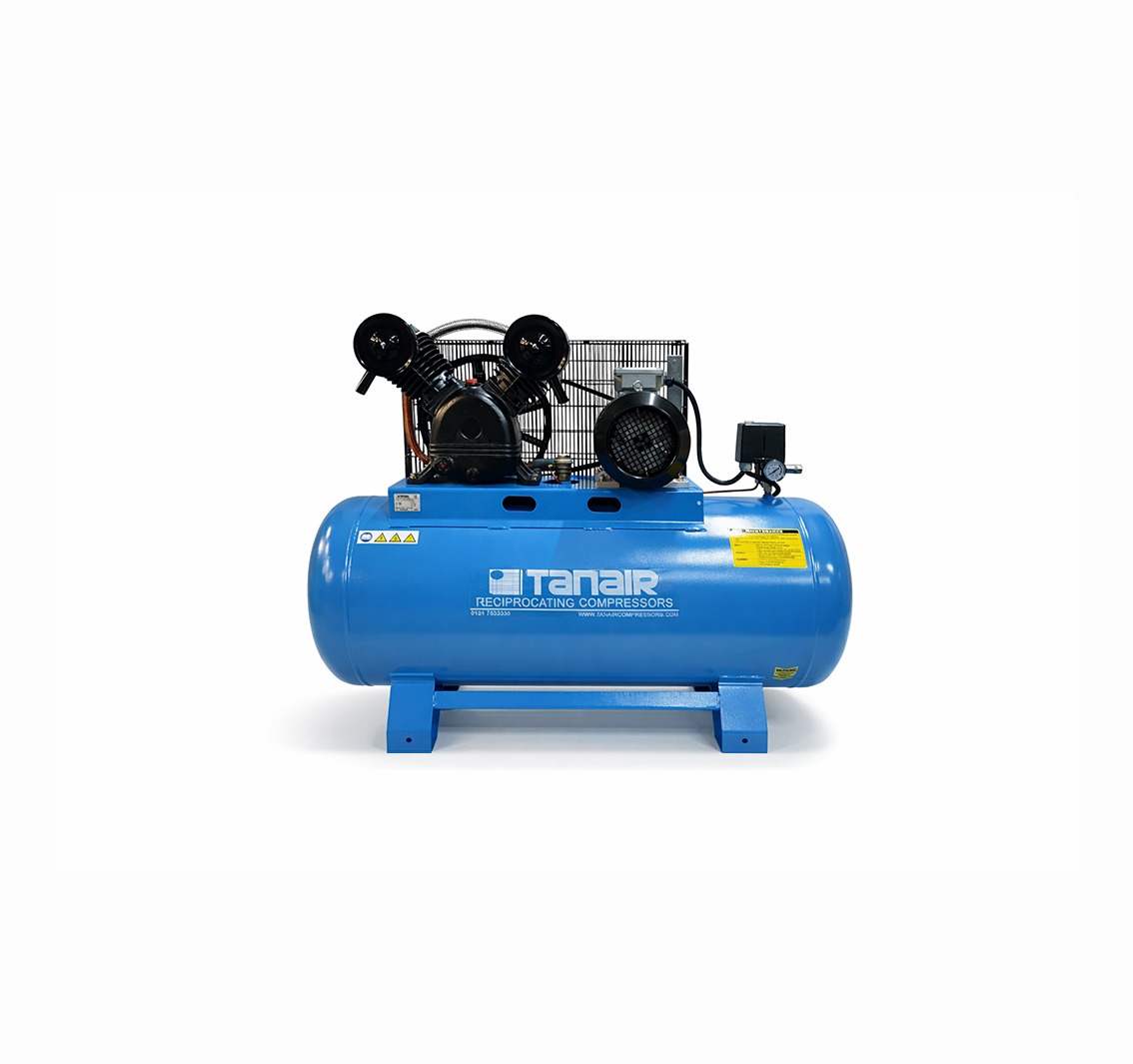 Tanair TAN-PCB 5.5/415/200L (415 Volts) ⏐  28.3 CFM 10 Bar Heavy Duty Piston Air Compressor with 200 Litre Air Receiver