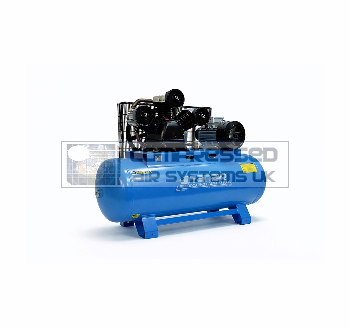 Tanair TAN-PCB 7.5/415/270L (415 Volts) ⏐ 45 CFM 10 Bar Heavy Duty Piston Air Compressor with 270 Litre Air Receiver