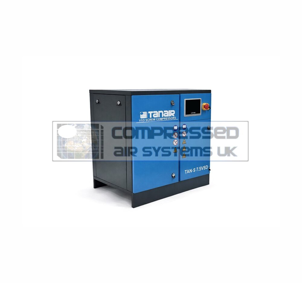 7.5kW VSD Air Compressor UK | 32 CFM Industrial Screw Compressor | Tanair