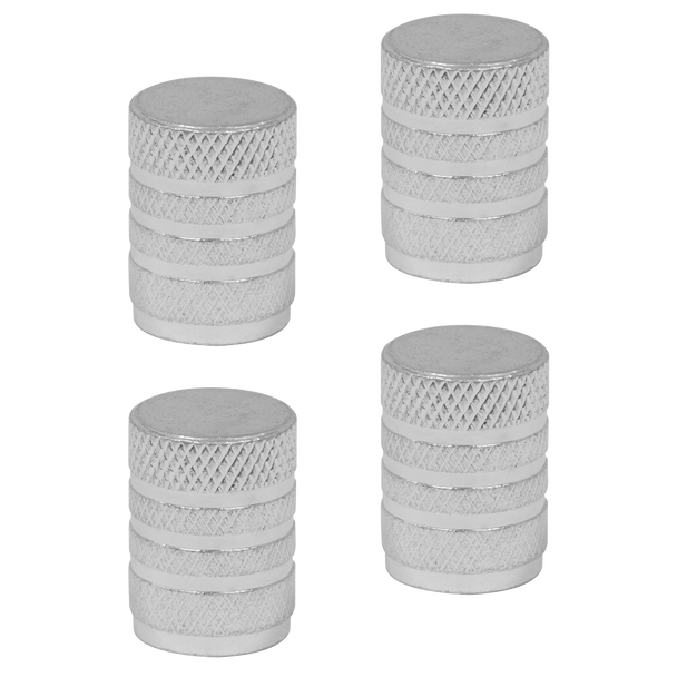 Sealey VCA4 ⏐ Aluminium Valve Cap 4pc - Silver Anodised