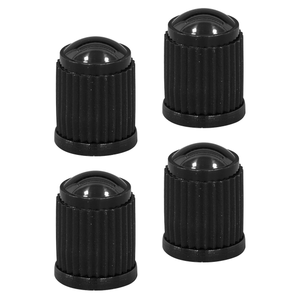 Sealey VCP4 ⏐ Plastic Valve Caps 4pc - Black