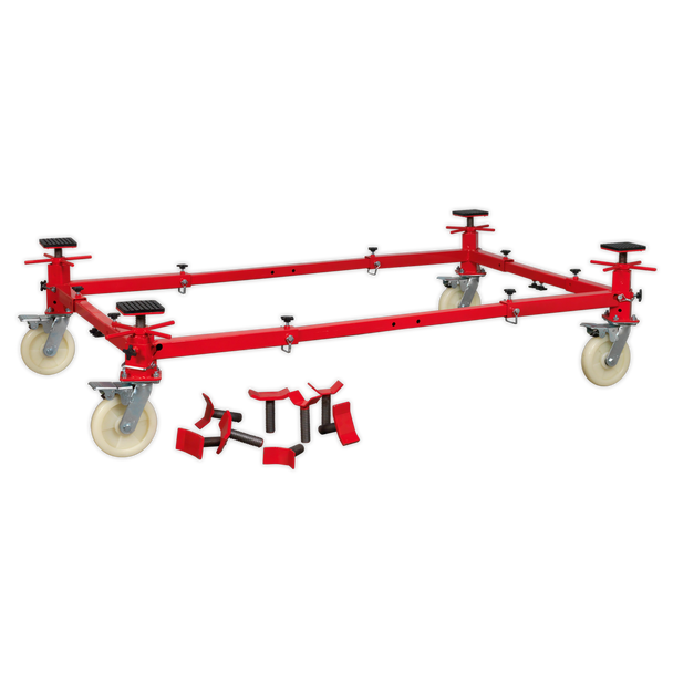 Sealey VMD002 ⏐ Adjustable 4-Post Vehicle Moving Dolly 900kg Capacity