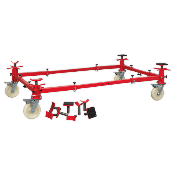Sealey VMD002 ⏐ Adjustable 4-Post Vehicle Moving Dolly 900kg Capacity