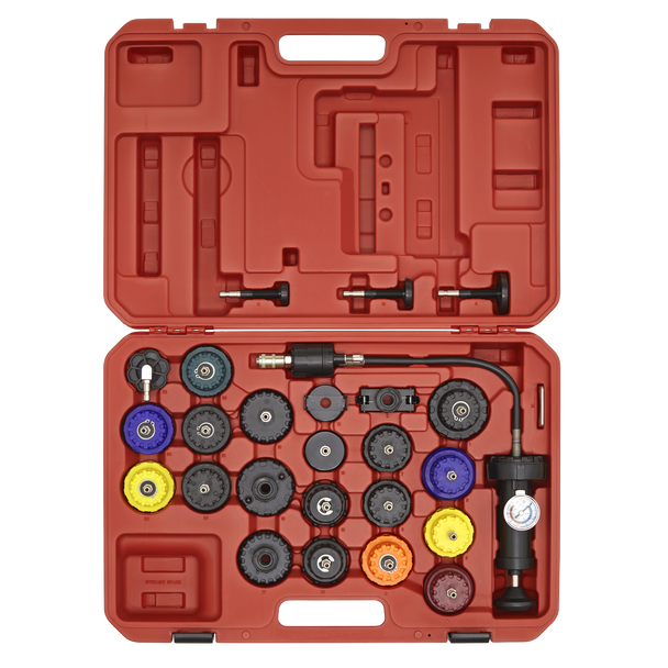 Sealey VS0011 ⏐ Cooling System Pressure Test Kit 25pc