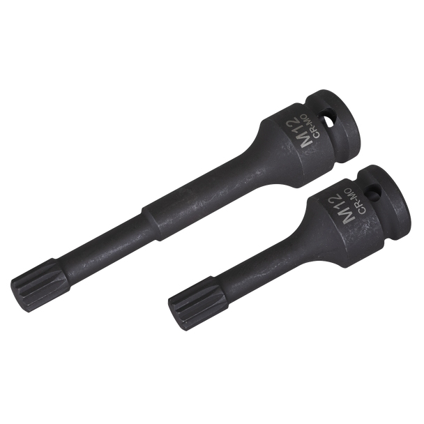 Sealey VS0100 ⏐ M12 Wheel Bearing Hub Spline Socket Bits for VAG 2pc