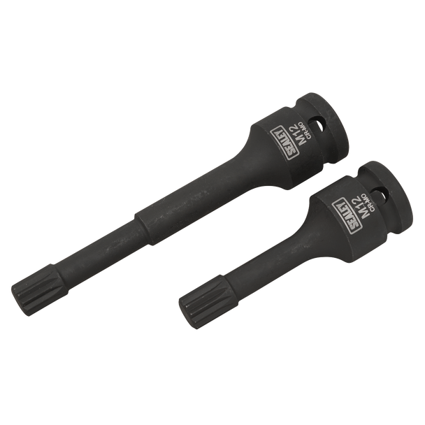 Sealey VS0100 ⏐ M12 Wheel Bearing Hub Spline Socket Bits for VAG 2pc