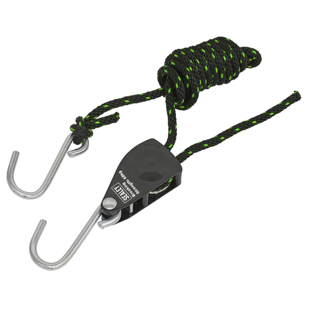 Sealey VS0114 ⏐ Ratchet Parts Hanger/Tie Down with S-Shaped Hooks 2m - Pack of 2