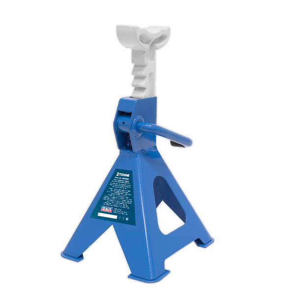 Sealey VS2002BL ⏐ Ratchet Type Axle Stands (Pair) 2 Tonne Capacity per Stand - Blue