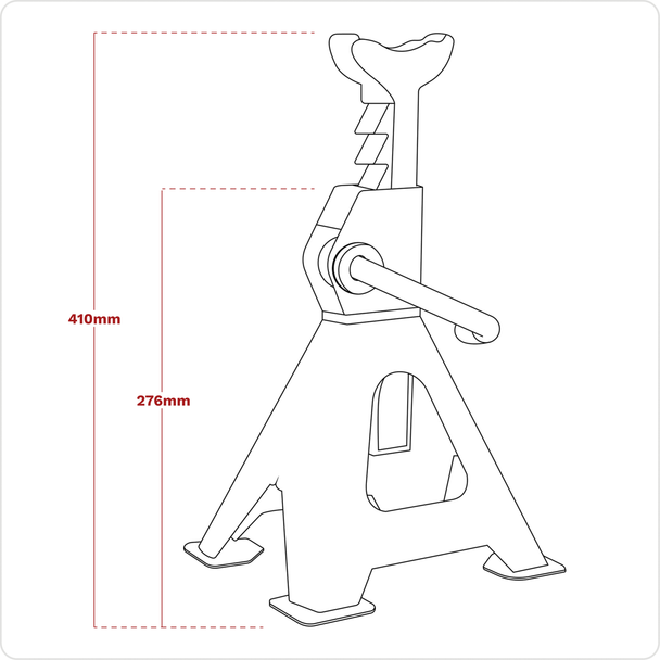 Sealey VS2002BL ⏐ Ratchet Type Axle Stands (Pair) 2 Tonne Capacity per Stand - Blue