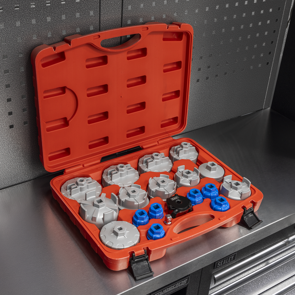 Sealey VS7013 ⏐ Oil Filter Cap Wrench Set 19pc
