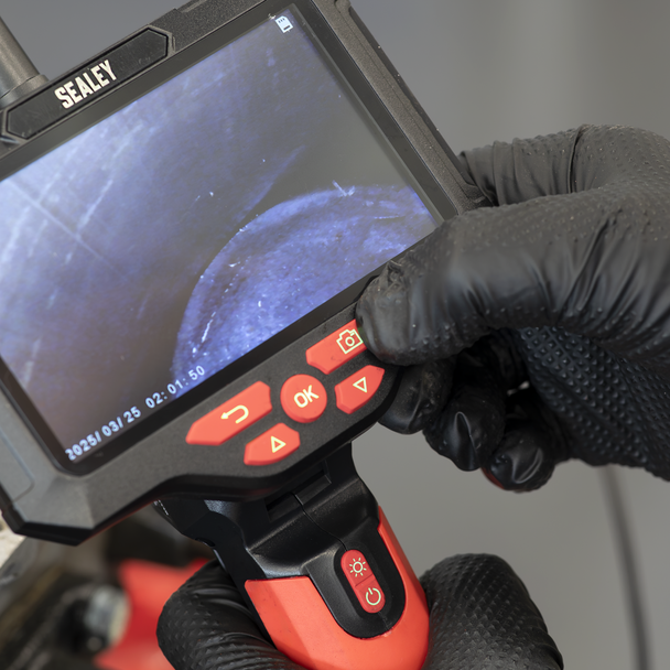 Sealey VS8118 ⏐ Video Borescope 5.5mm Camera Dual Lens & 5" Screen