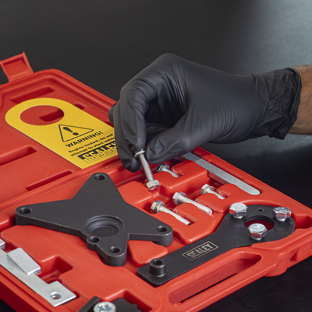 Sealey VSE5061 ⏐ Petrol Engine Timing Tool Kit - for Alfa Romeo, Fiat, Ford, Lancia 1.2/1.4 8v - Belt Drive