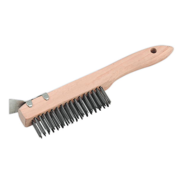 Sealey WB03 ⏐ Wire Brush with Steel Fill & Scraper 260mm