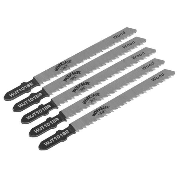 Sealey WJT101BR ⏐ Jigsaw Blade for Wood & Plastics 75mm 10tpi - Pack of 5