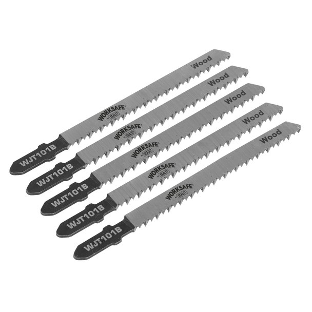 Sealey WJT101B ⏐ Worksafe Jigsaw Blade for Wood & Plastics 75mm 10tpi - Pack of 5