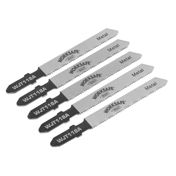 Sealey WJT118A ⏐ Worksafe Jigsaw Blade for Metal 55mm 21tpi - Pack of 5