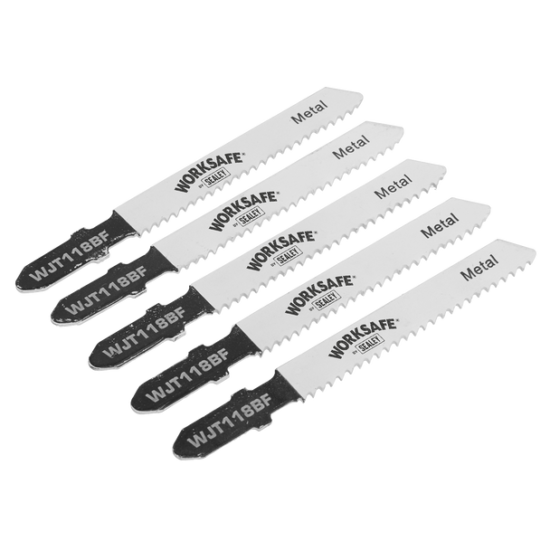Sealey WJT118BF ⏐ Worksafe Jigsaw Blade for Metal 55mm 12tpi - Pack of 5