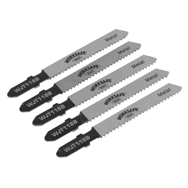 Sealey WJT118B ⏐ Worksafe Jigsaw Blade for Metal 55mm 12tpi - Pack of 5