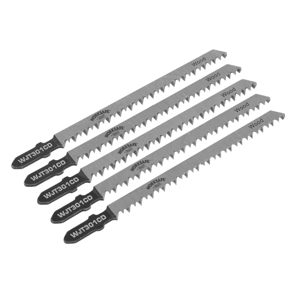 Sealey WJT301CD ⏐ Worksafe? Jigsaw Blade for Wood & Plastics 90mm 8tpi - Pack of 5