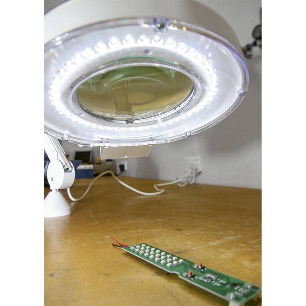 Sealey WL483D ⏐ Bench Mounting Magnifying Worklight 48 SMD LED 230V