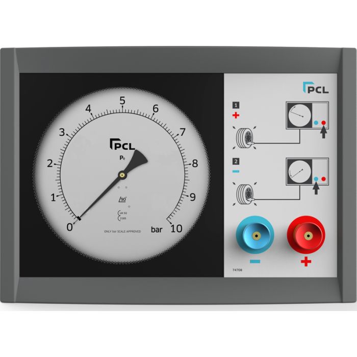PCL WM3H05 | Push Button Wall Meter 0-140 psi & 0-10 bar 8.5m PU Hose & Euro Connector