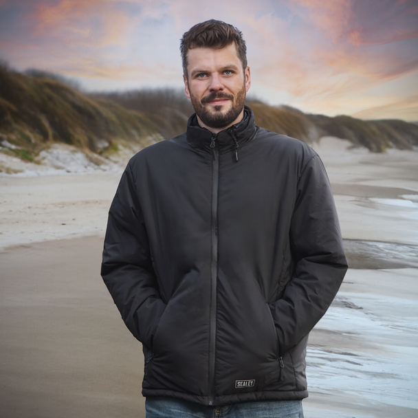 Sealey WPHJ03 ⏐ 5V Heated Thermal Rain Jacket - 48" Chest, Large