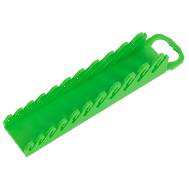Sealey WR10HV ⏐ Premier Spanner Rack Capacity 10 Stubby Spanners - Hi-Vis Green