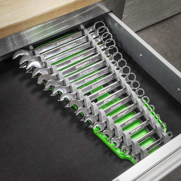 Sealey WR11HV ⏐ Premier Reversible Spanner Rack 16pc - Hi-Vis Green