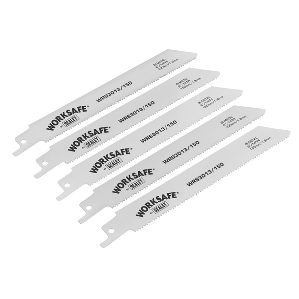Sealey WRS3013/150 ⏐ Worksafe Reciprocating Saw Blade 150mm 14tpi - Pack of 5