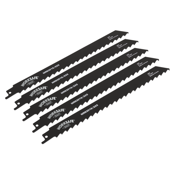 Sealey WRS3019/225 ⏐ Reciprocating Saw Blade for Wood 225mm 3tpi - Pack of 5