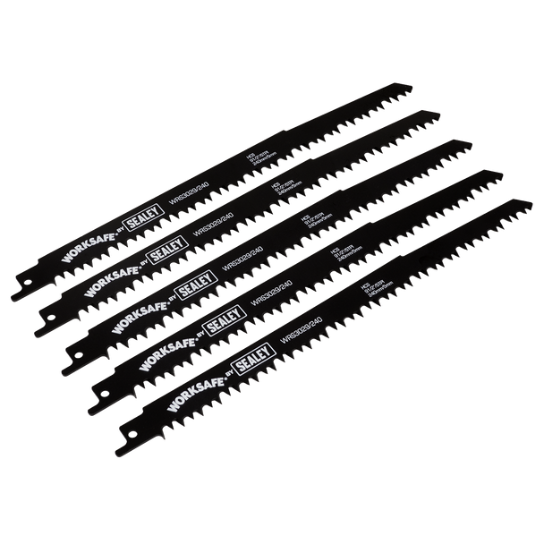 Sealey WRS3029/240 ⏐ Reciprocating Saw Blade for Wood 240mm 5tpi - Pack of 5