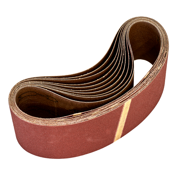 Sealey WSB53120 ⏐ Worksafe? 75 x 533mm Sanding Belt 120Grit - Pack of 10