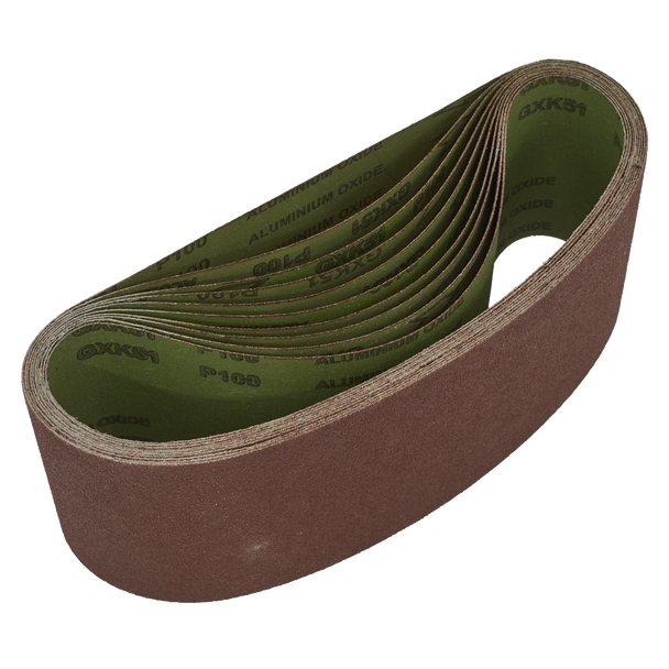 Sealey WSB61100 ⏐ Worksafe? 100 x 610mm Sanding Belt 100Grit - Pack of 10