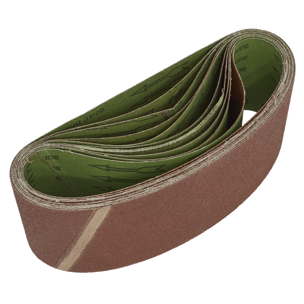 Sealey WSB6180 ⏐ Worksafe 100 x 610mm Sanding Belt 80Grit - Pack of 10