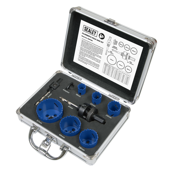 Sealey WSPHSK ⏐ Plumber's Hole Saw Kit 9pc