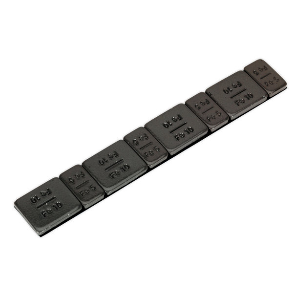 Sealey WWSA510B ⏐ Black Steel Adhesive Wheel Weight 5/10g Strip of 8 - Pack of 50