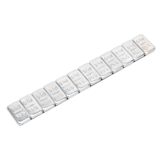 Sealey WWSA5 ⏐ Steel Adhesive Wheel Weight 5g Strip of 12 - Pack of 100