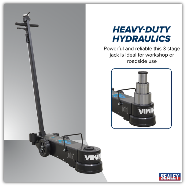 Sealey YAJ20-60LR ⏐ Viking Long Reach/Low Profile Air Operated Telescopic Jack 20-60 Tonne