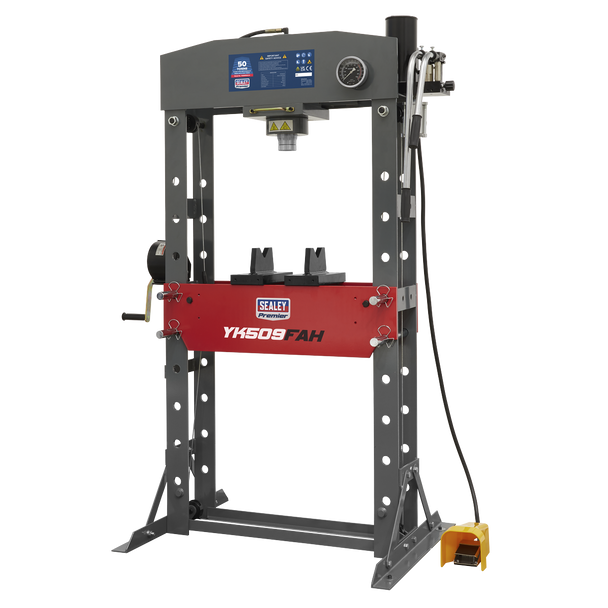 Sealey YK509FAH ⏐ Premier Air/Hydraulic Floor Type Press with Foot Pedal 50 Tonne