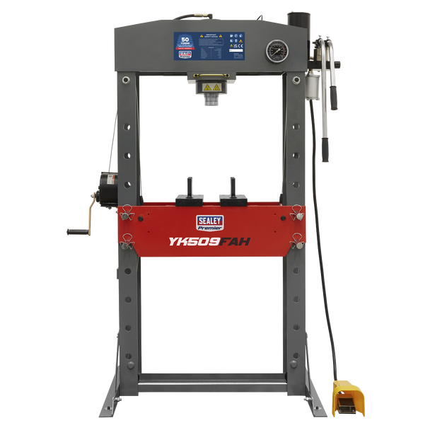 Sealey YK509FAH ⏐ Premier Air/Hydraulic Floor Type Press with Foot Pedal 50 Tonne