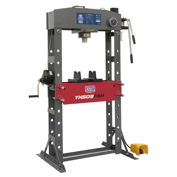 Sealey YK509FAH ⏐ Premier Air/Hydraulic Floor Type Press with Foot Pedal 50 Tonne