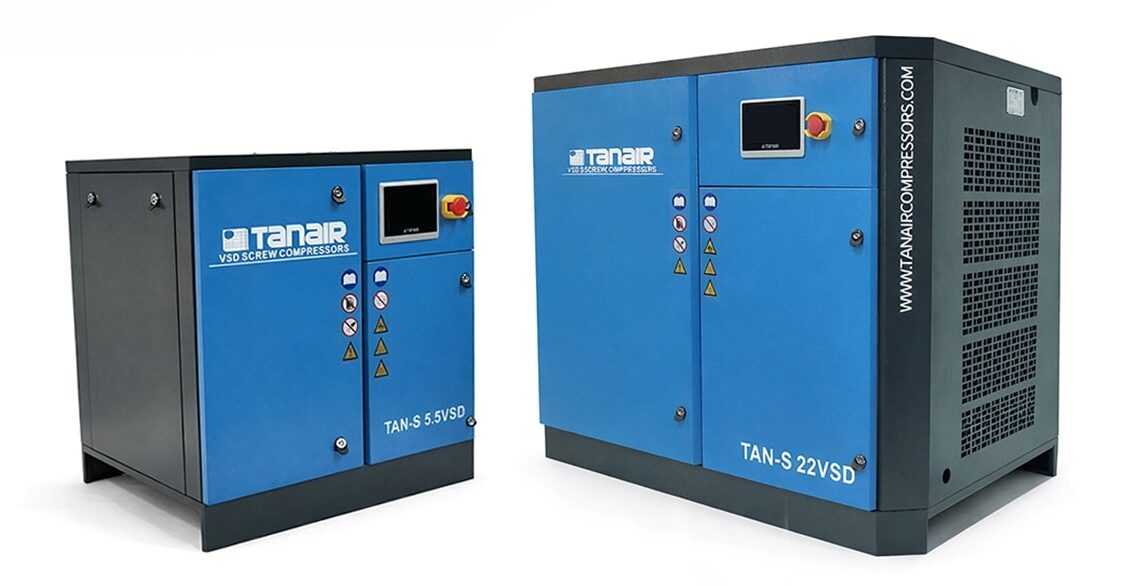 Tanair Variable Speed Screw Compressor - From 32 to 41 CFM Available 