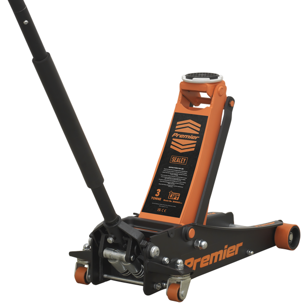 Sealey 3040AO | Premier Low Profile Trolley Jack with Rocket Lift 3 Tonne - Orange