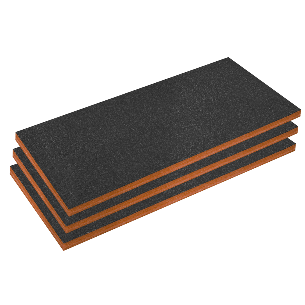 Sealey SFPK50OR | Easy Peel Shadow Foam® 1200 x 550 x 50mm, Orange/Black – Pack of 3