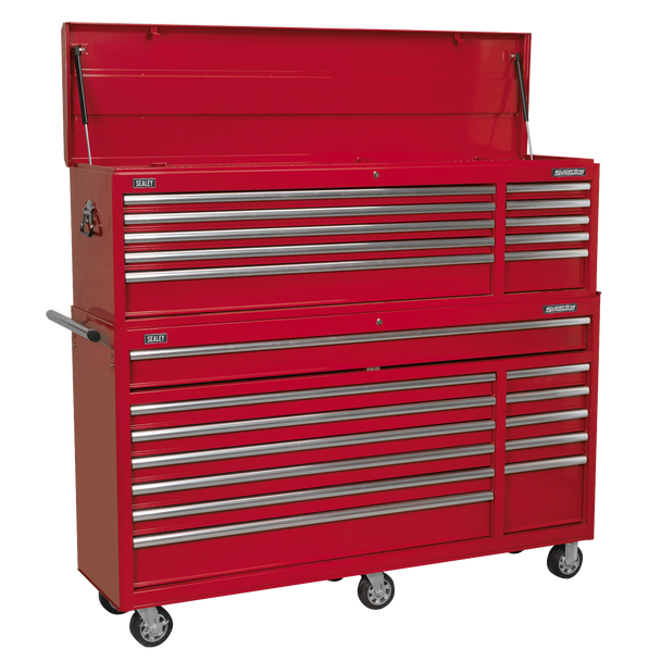 Sealey AP66COMBO2 | Topchest & Rollcab Combination 23 Drawer with Ball-Bearing Slides - Red