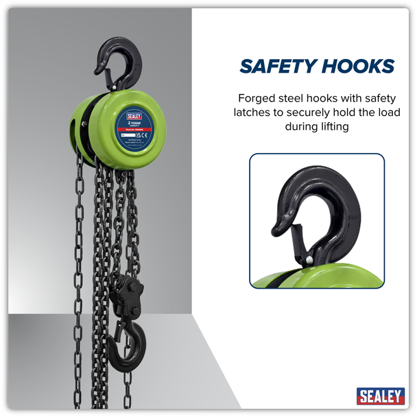 Sealey CB2000E │ 2.5m Chain Block 2 Tonne